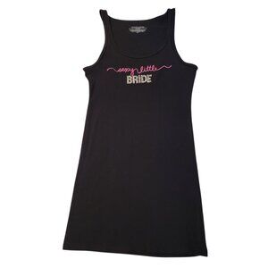 Victoria’s Secret Black Ribbed Sexy Little Bride Tank Top Sz L Wedding Honeymoon